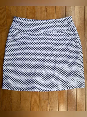 Jofit Golf Tennis Skort White Purple Polka Dot Pockets Built-In Shorts XS thumbnail 7
