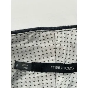Maurices I Am Smart Crop Pants Women 0‎ Blue Indigo Cotton Blend Preppy Stretch thumbnail 3