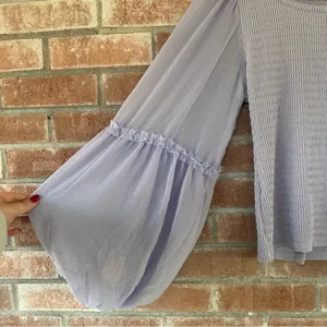Anthropologie Balloon Sleeve Smocked Top Blouse Women’s Small S Purple thumbnail 11