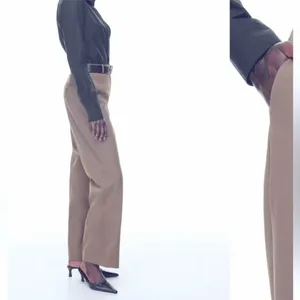 ARITZIA Babaton Agency Pant Wool Trousers Tan Front Crease Minimalist like new 0 thumbnail 14