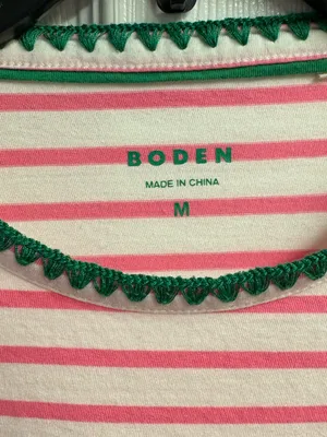 Boden 100% Cotton Striped Blanket Pocket Tee Shirt Size Medium thumbnail 3