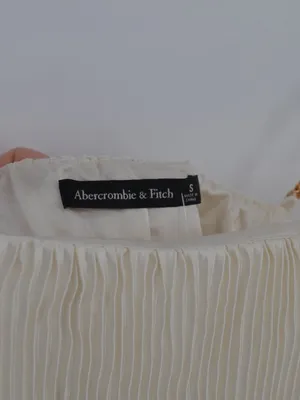 Abercrombie & Fitch The A&F Giselle Faux Pearl Pleated Mini Dress White S thumbnail 6