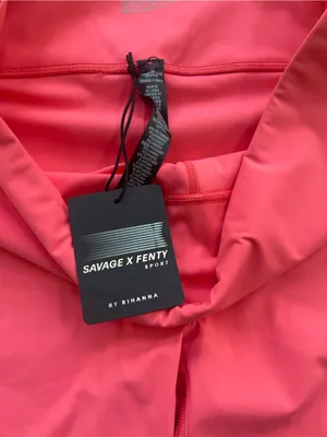 NWT Savage X Fenty Sport High Rise Bike Shorts Coral Pink XL Activewear Rihanna thumbnail 5