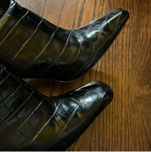 MANGO black croc embossed boots thumbnail 5