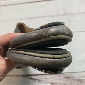 Tory Burch Minnie Travel Ballet Flats In Gunmetal thumbnail 5