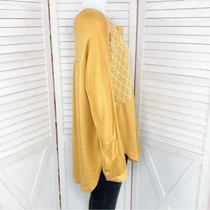 Free People Free Spirt Embroidered Knit Henley Top Peach‎ Fuzz XS thumbnail 5