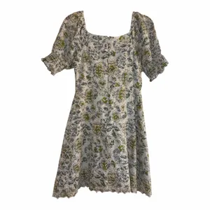 ✨Avec Les Filles Baby Blue Floral Eyelet Puff Sleeve Mini Peasant Sz S Dress✨ thumbnail 6