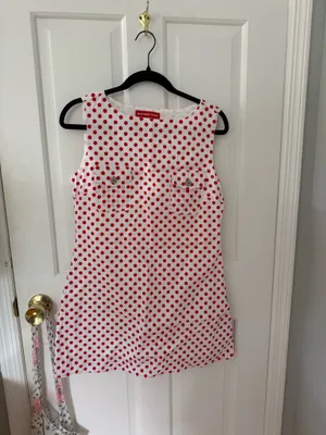 Red Polka Dot Mini Dress many many clothes Size L thumbnail 4