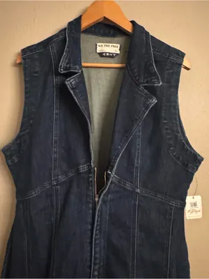 We The Free FREE PEOPLE CRVY Ring The Alarm Denim Jumpsuit‎ thumbnail 3