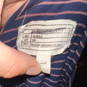Current Elliott navy & pink striped 1/S knit boat neck tee thumbnail 4