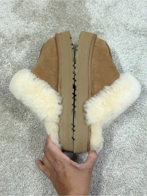 UGG Women’s Disquette Slippers Shoes Suede Sheepskin in Chestnut 7 thumbnail 6
