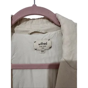 Aritzia Wilfred Linen Blazer Cream White Size 6 Summer Vacation‎ thumbnail 4