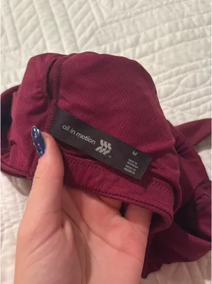 All in Motion Burgundy Sports Bra thumbnail 2