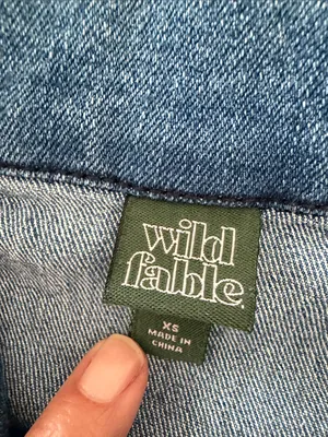 Wild Fable long sleeve denim western one piece collared jumpsuit zip front XS thumbnail 7
