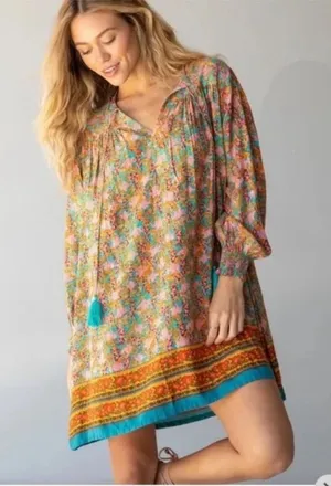 Natural Life Dara V-Neck Long Sleeve Tunic Dress NWT Medium thumbnail 1