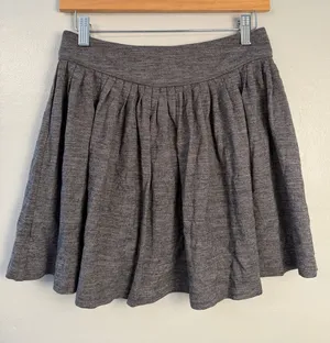 Sandro Gray Gathered Skater Skirt size 1 thumbnail 1