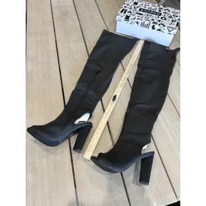 Bamboo Women’s Sunlight-02s Size‎ 9 Thigh High Stretchy Peep Toe Heeled Boots thumbnail 2