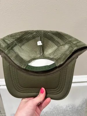 Olive Trucker Cap with Pink "Long Live Cowgirls" Embroidery thumbnail 2