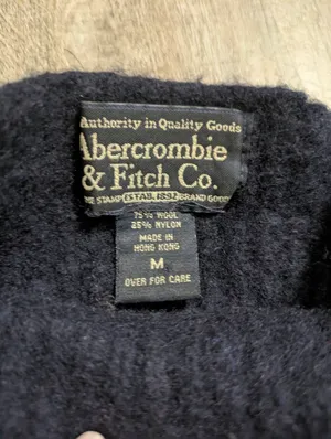 Vintage Abercrombie & Fitch Navy Wool Sweater Size Medium thumbnail 3