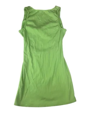 Lovers + Friends women's XL Green V-neck mini dress Sundress twist front open thumbnail 2
