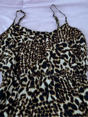 Twelfth Street by Cynthia Vincent 100% silk Leopard Print Maxi Dress, size SP thumbnail 5