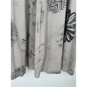 Le Lis Skirt Women‎ Medium Abstract Print Rayon Midi Modern Flowy Grey Black thumbnail 3