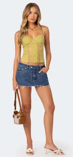 Edikted Denim Skort Mini thumbnail 1