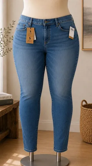 Polo Ralph Lauren High Rise Skinny Jeans 33 NWT Medium Wash Denim thumbnail 1