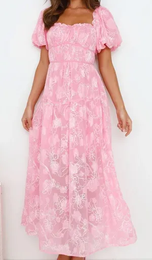 Fortunate One Pink Floral Maxi Dress thumbnail 1