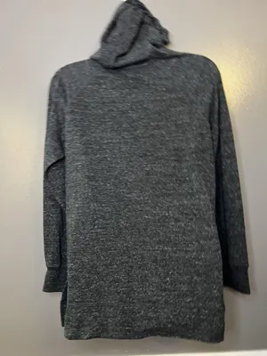 Nike Hoodie Womens XL Gray Just Do It V Neck Pullover Tunic Sweatshirt Knit thumbnail 5
