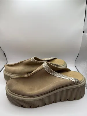 Carlo Pera Italy Taupe Platform Mule Clogs Leather Braided Trim Slip On EU 40 thumbnail 2