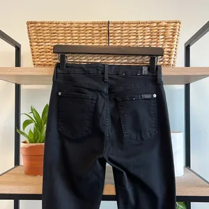 7 For All Mankind The High Waist Ankle Skinny Black Jeans, 26 thumbnail 5