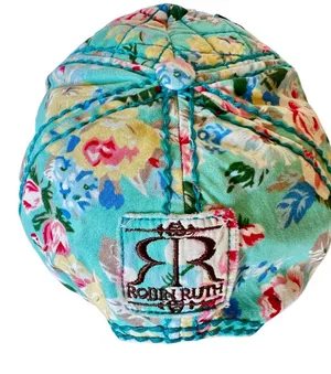 Robin Ruth Las Vegas Snapback Hat Teal Turquoise Quilted Floral Baseball Cap thumbnail 5