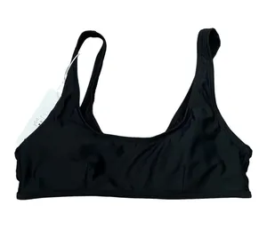 Halara Solid U Neck Bikini Top Swimsuit Small Women’s Black NWT thumbnail 3