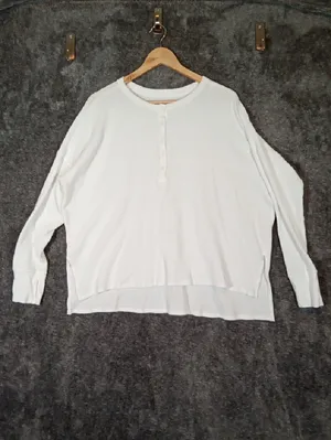 Offline By Aeri Oversized Everyday Cozy Waffle Layering Cotton Henley Size Larg thumbnail 4