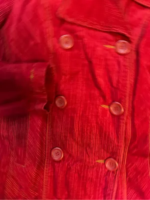 BKE Red Double-Breasted Corduroy Pea Coat Medium thumbnail 7