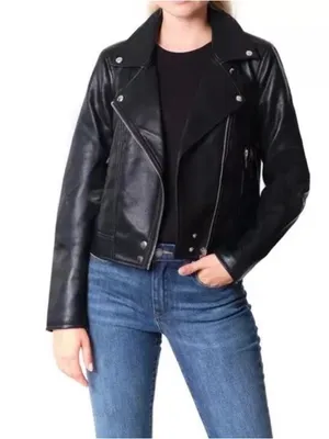 BLANKNYC Black Faux Leather Jacket Size Small thumbnail 1