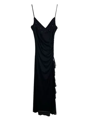 Vintage 90s Y2K City Triangles Slip Maxi Dress Size Medium Rhinestone Fairycore thumbnail 14