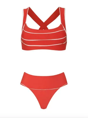 PQ Swim Banded High Waist Bottom and Gabby Top Bikini Set Passion Womens Size La thumbnail 2