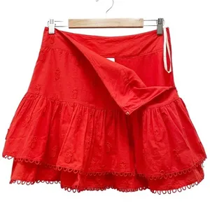NWT Farm Rio Ruffled 3-D Pineapple Mini Skirt Size Medium Warm Red Tropical NEW thumbnail 6