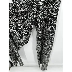 Bar‎ III Jumpsuit Women SMALL Black Cream Polka Dot Sleeveless Pockets Romper thumbnail 3