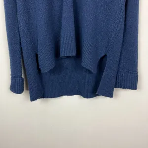 J. Crew V-Neck Sweater In‎ Yarn Womens Medium Navy Blue Merino Wool Alpaca Knit thumbnail 5
