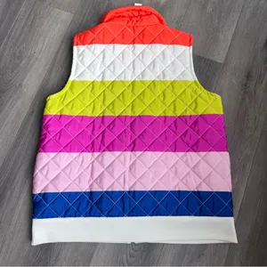 crown & ivy Multicolor Striped Women’s Vest XL Quilted New thumbnail 4