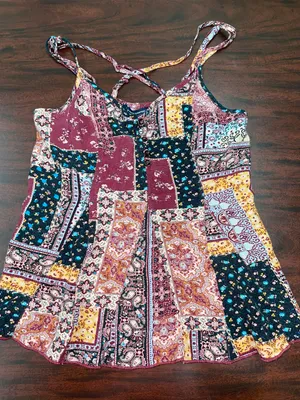American Eagle Patchwork Tank Top Size X-Small thumbnail 1