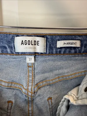 Agolde High Rise Stovepipe Denim Jeans 27” Waist thumbnail 4