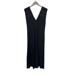 Zara black sleeveless pinstriped with a V-neckline and a button-down front thumbnail 4
