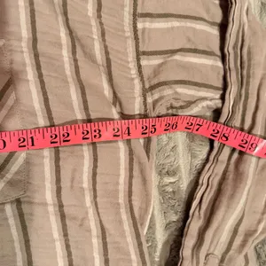 RVCA Womens Tan Striped Gauze Button Down Shirt Oversized Long Sleeve Large thumbnail 4
