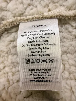 Eddie Bauer Womens Sherpa Fleece Open Front Vest Cream Ivory Cozy Soft Size Med thumbnail 4