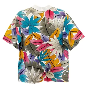 Artsy Tropical Leaf Shirt Womens‎ Medium Multi Color Good Vintage 90s USA thumbnail 2