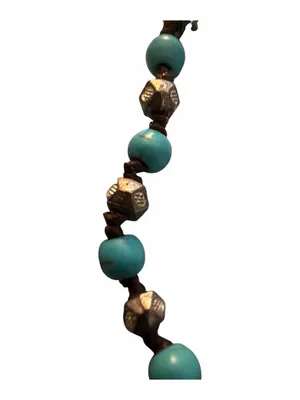 Vintage Turquoise Beaded Silver Accent Necklace - Women Jewelry thumbnail 2